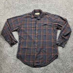 G Vasta Shirt Medium Flannel Plaid Biella Collezioni Button Up Italy Mens‎